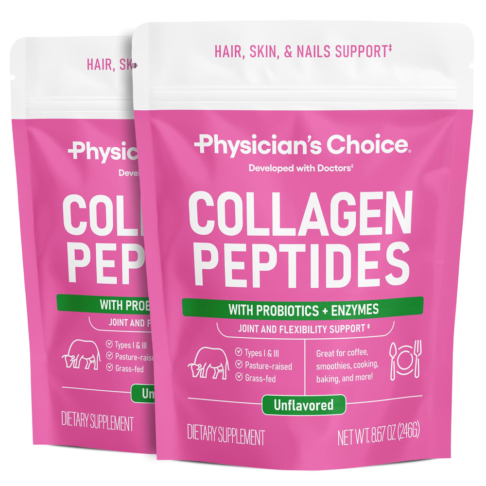 Physician's CHOICE Collagen Peptides bottle for easy daily use