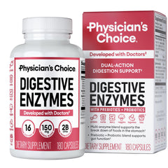 Physician's CHOICE digestive enzymes bloat relief bottle supports meal-time comfort