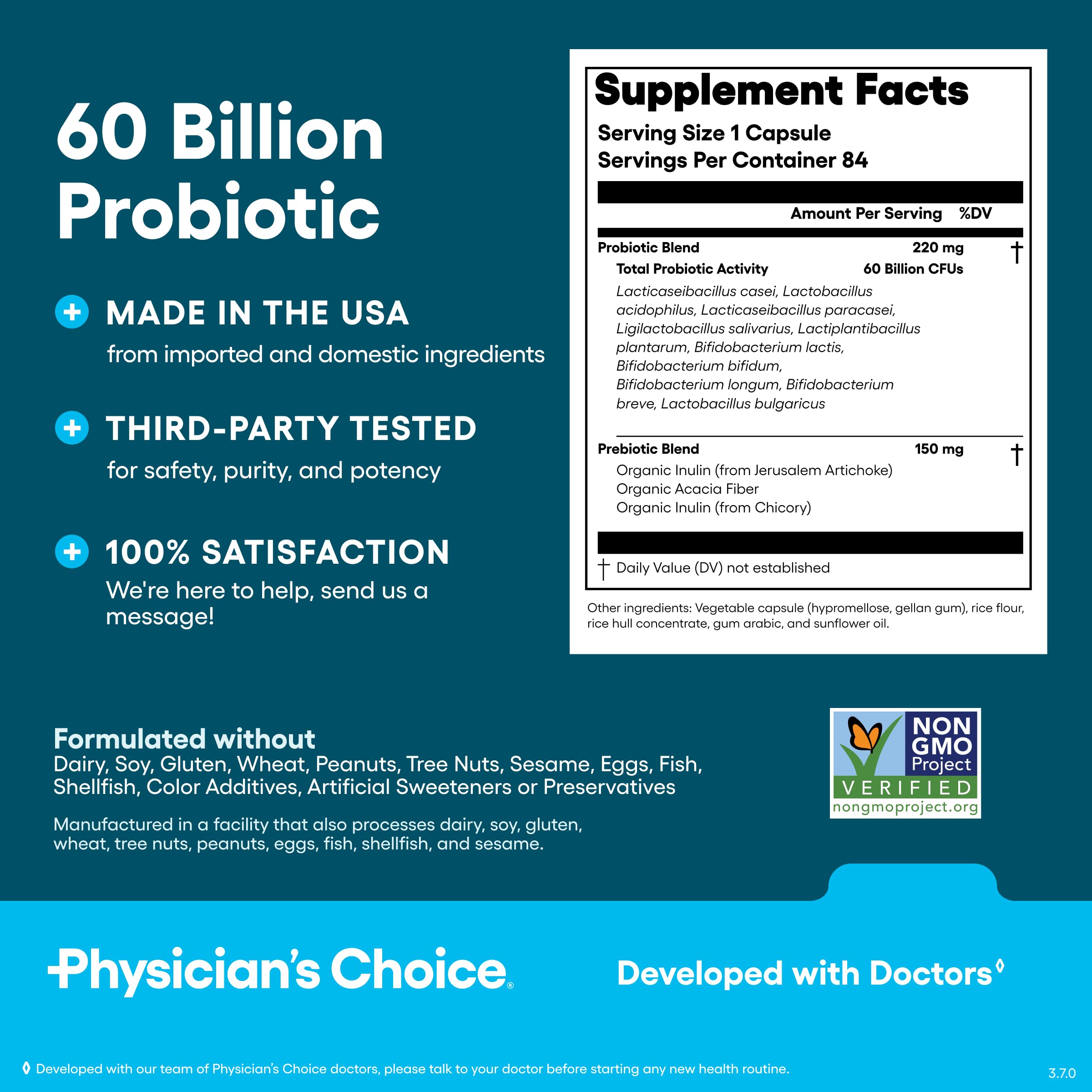 Physician's CHOICE made in USA label on bottle