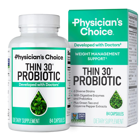 Physician's CHOICE Probiotics weight-management bottle pour supports daily gut balance