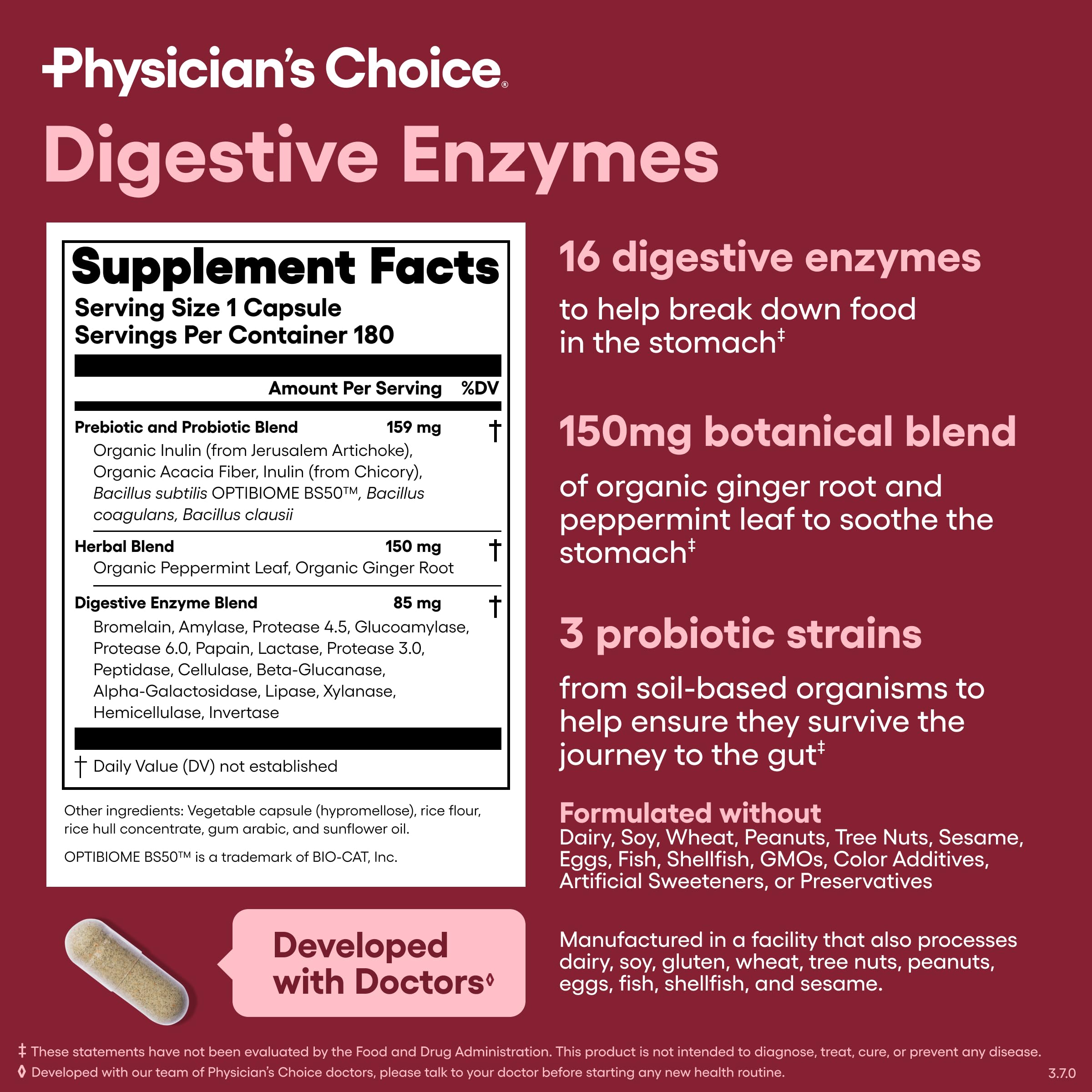 Physician's CHOICE USA-made bottle emphasizes safety and quality control