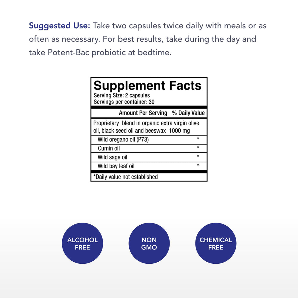 Closeup of Physician's Strength Orega Slow-Release capsules highlighting the natural capsule.