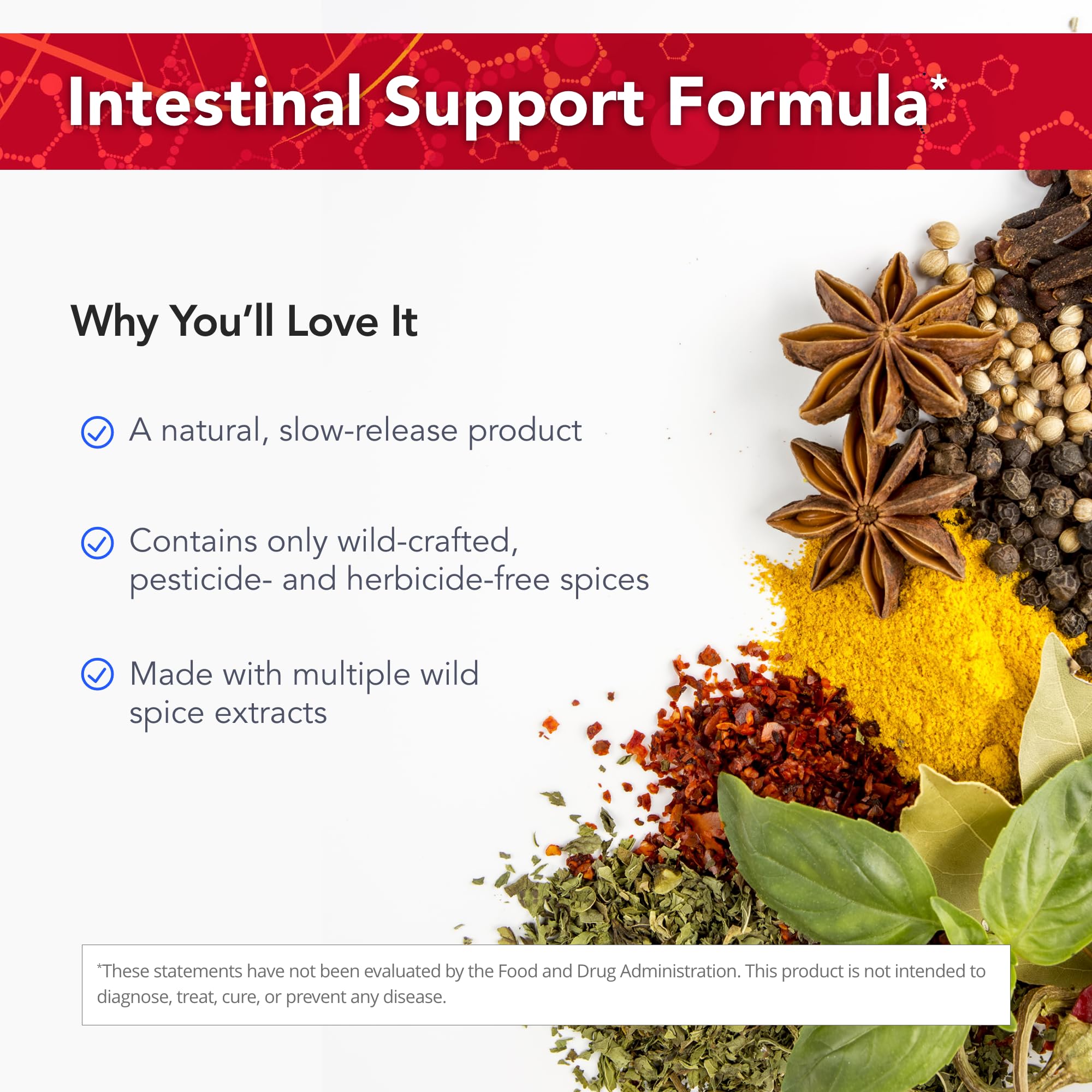 Label shows wild spice oil blend from oregano, cumin, sage, and bay leaf for daily use.
