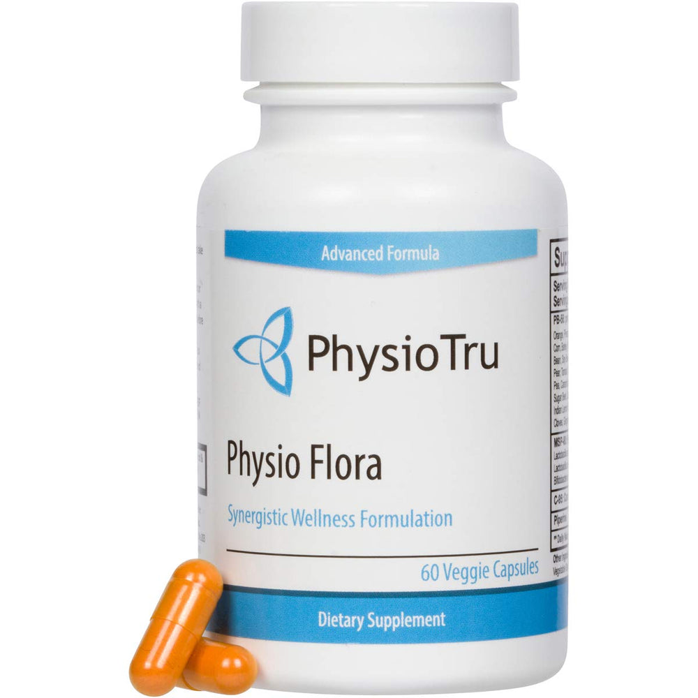 PhysioTru Physio Flora pouring capsules for convenient daily use.
