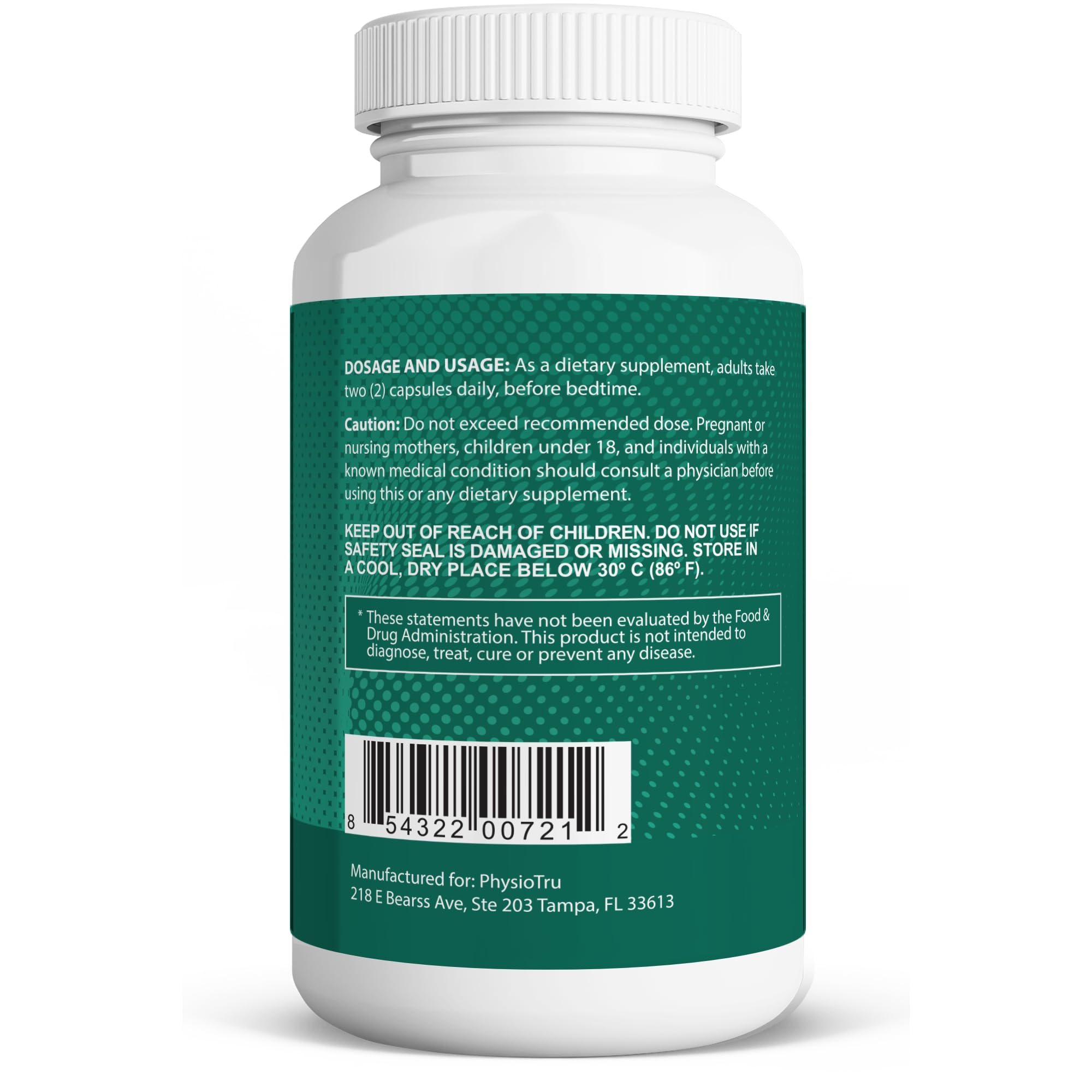 PhysioTru Physio Flora label close-up showing curcumin and probiotics blend.