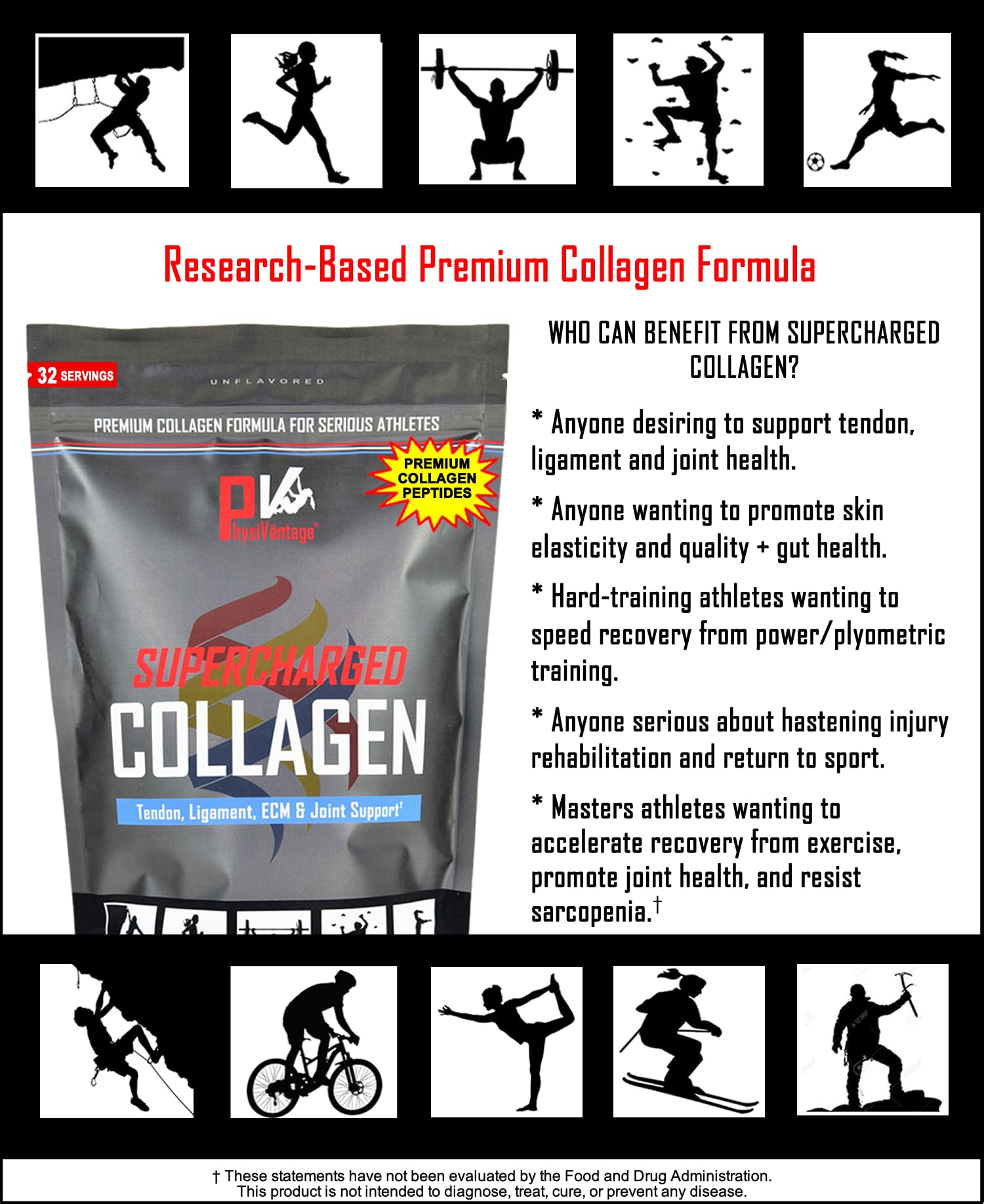 Physiovantage collagen scoop demonstrates easy portioning for consistent daily intake.