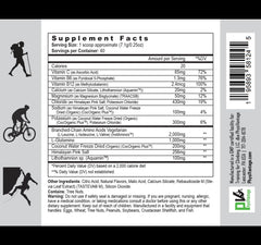 Physiovantage Flow ingredients panel reveals a sugar-free vegan formulation.