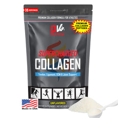 PhysiVantage Supercharged Collagen bottle highlighting grass-fed formula for joints