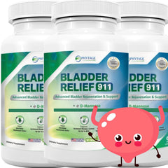 Phytage Labs Bladder Relief 911 bottle front showing plant-based formula benefits