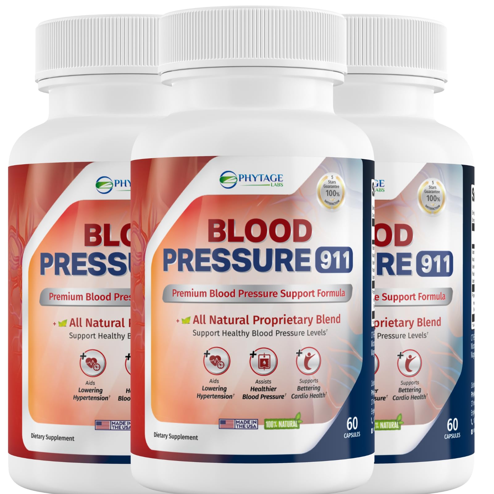 Phytage Labs Blood Pressure 911 bottle for daily BP support