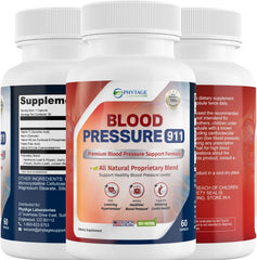 Phytage Labs Blood Pressure 911 supplement label communicates natural ingredient focus.