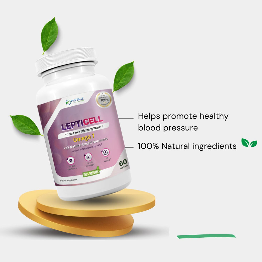 Phytage Labs LeptiCell omega-7s image highlighting skin-friendly nourishment