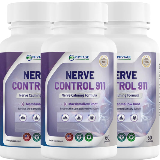 Phytage Labs Nerve Control 911 bottle for daily nerve support benefits
