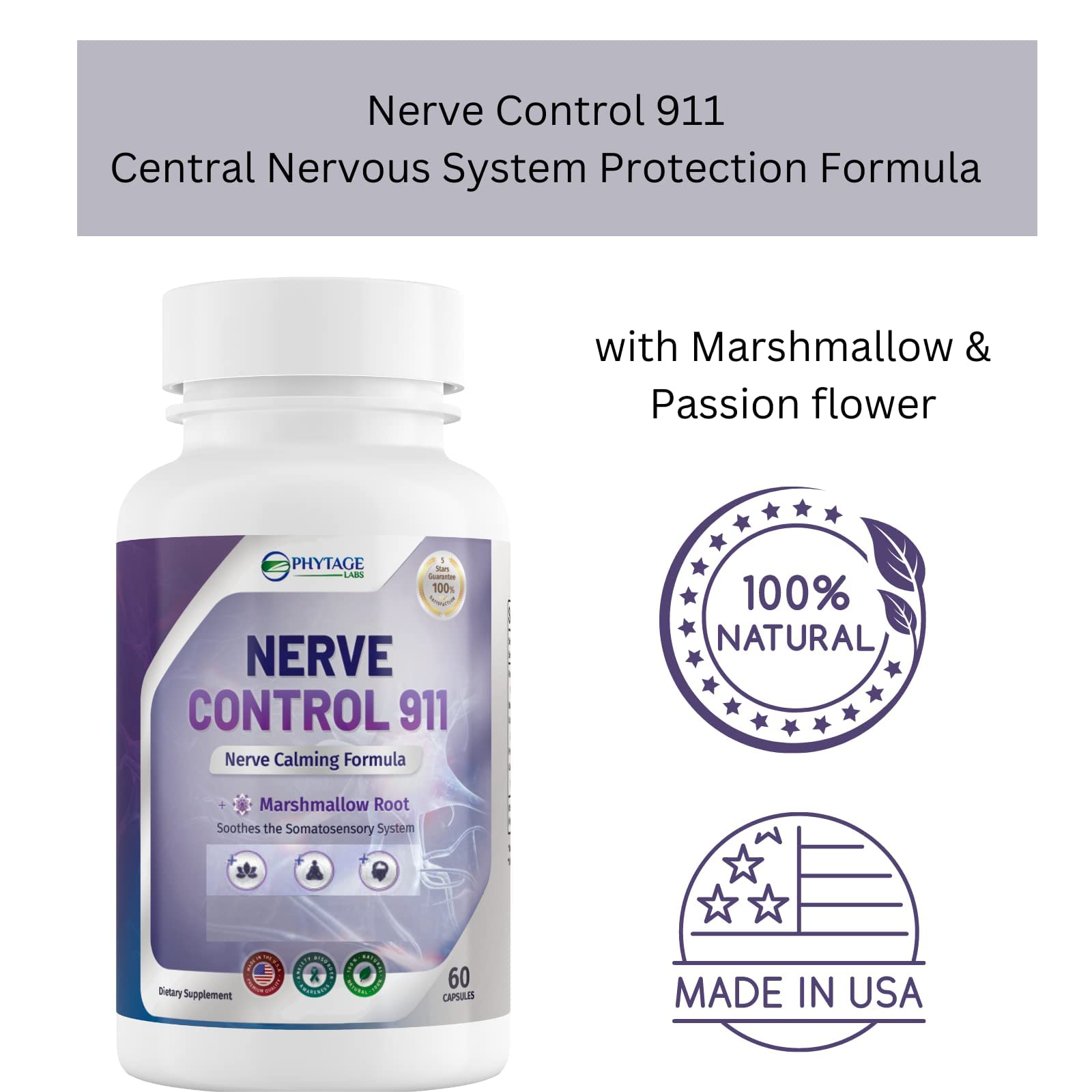 Phytage Labs Nerve Control 911 passionflower ingredient closeup
