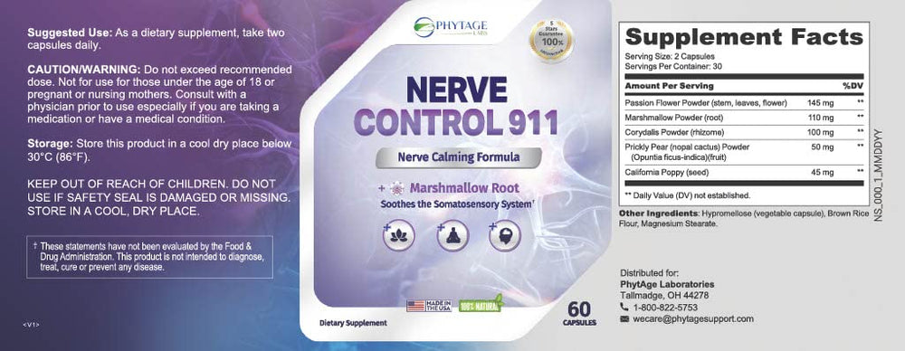 Phytage Labs Nerve Control 911 usage night scene for evening routine