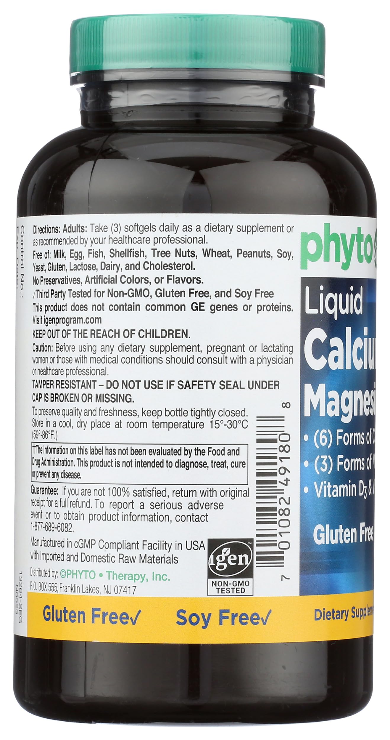 Closeup of multiple calcium and magnesium forms in Phyto-Therapy formula
