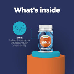 Phytoral SAM E packaging hints at Vitamin B12 energy boost.