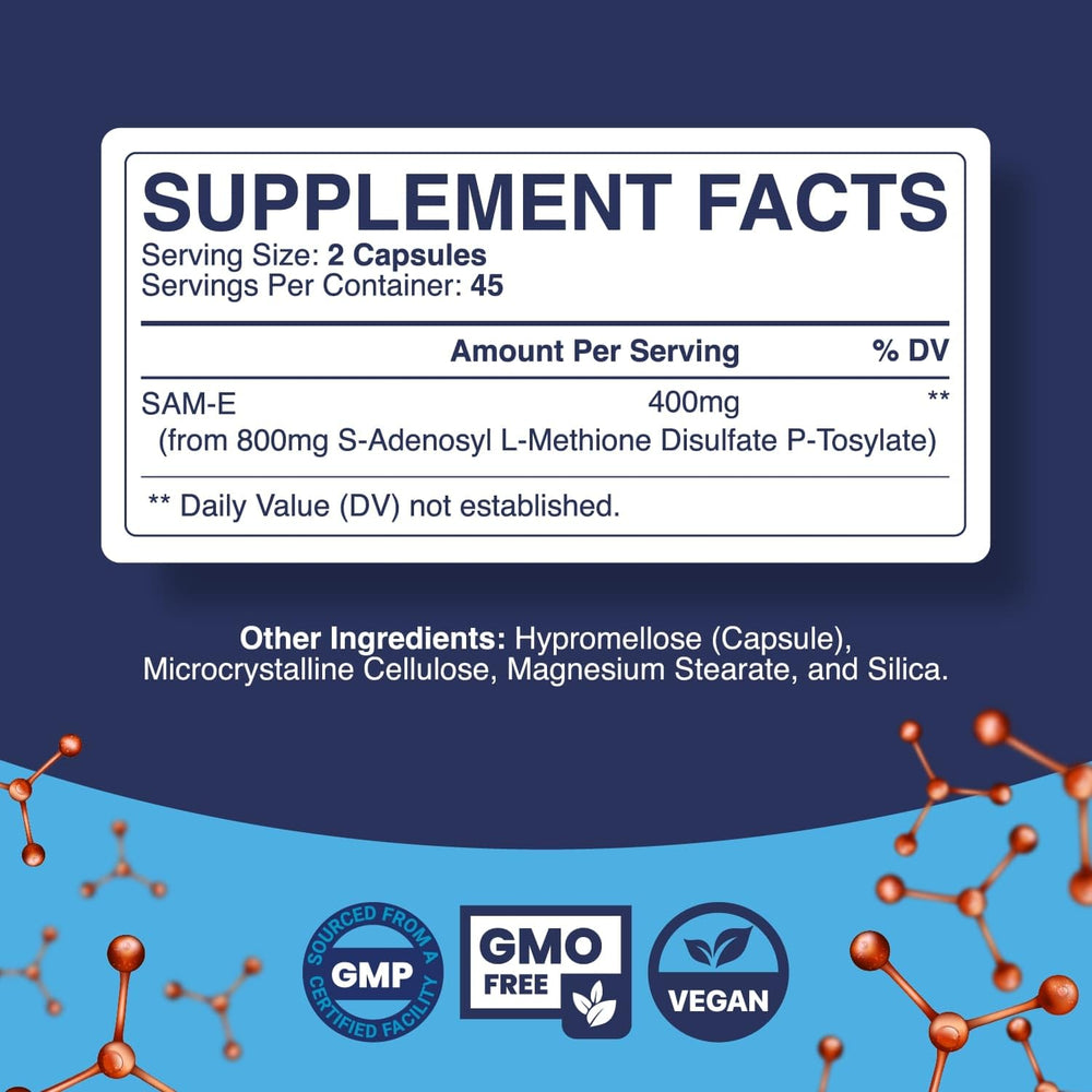 Phytoral Pure SAM E 400mg bottle label highlighting joint health.