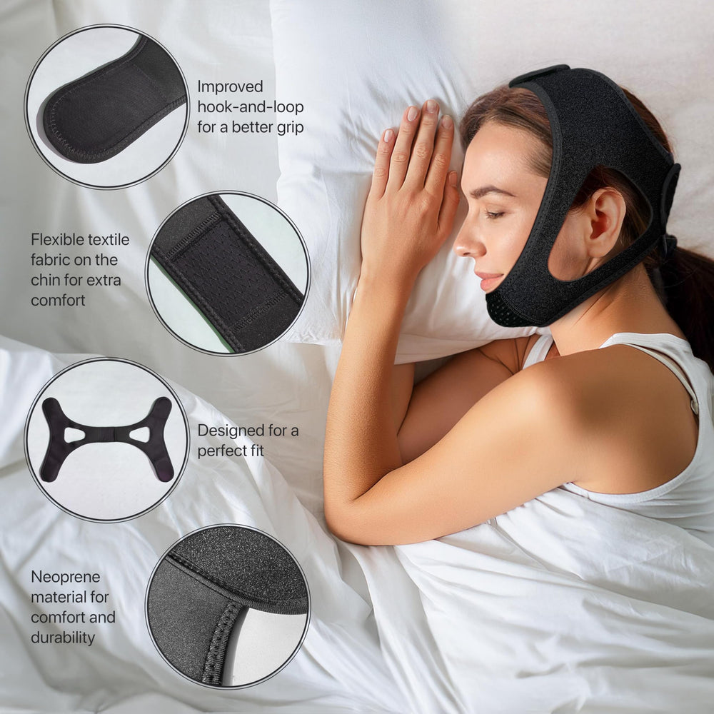 PIDOTI chin strap uses breathable neoprene for all-night comfort.