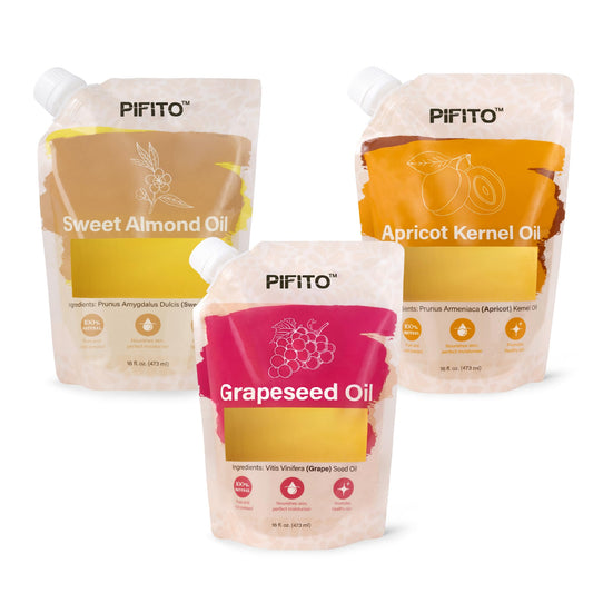Pifito Sweet Almond Oil bottle for skin care and DIY soap making.