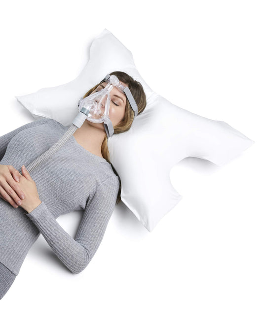 Pillows with a Purpose CPAP pillow contour cutouts highlight mask-friendly design