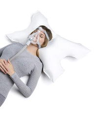 Pillows with a Purpose CPAP pillow contour cutouts highlight mask-friendly design