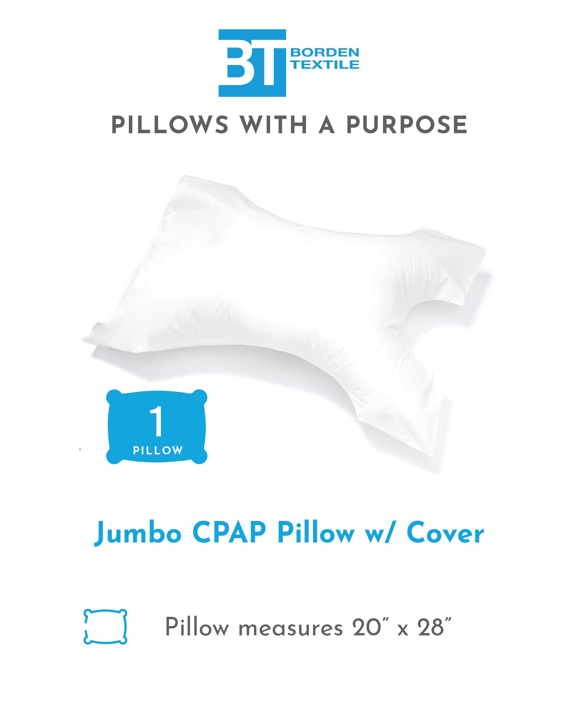 Pillows with a Purpose CPAP pillow neck dimple provides neck support for side sleepers