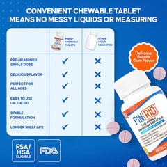 PinRid family-use hero image emphasizing single-dose convenience for households.