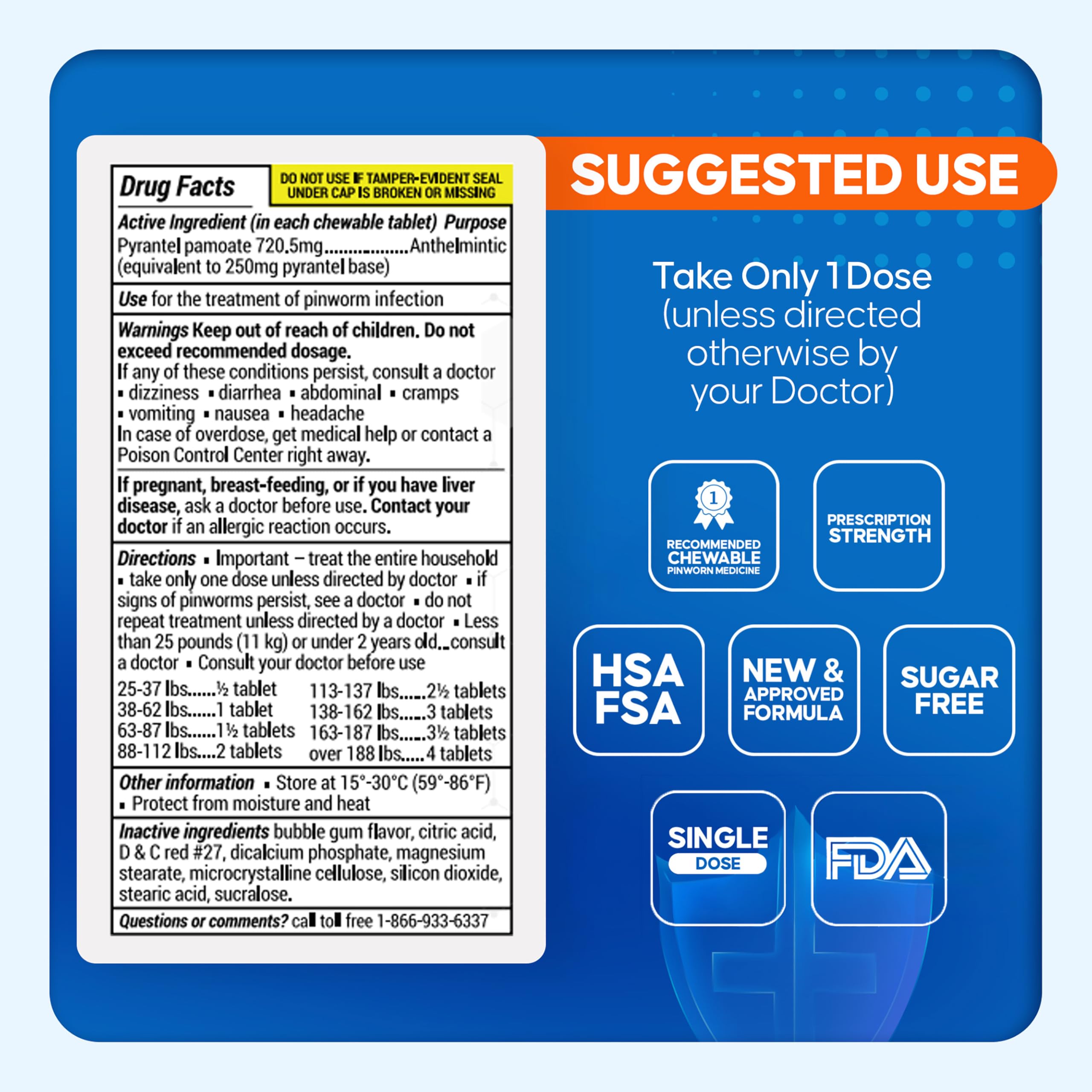 PinRid safety seal and allergen-free label indicating purity and safety testing.