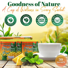 Piñalim GN VIDA tea label graphic with ingredients