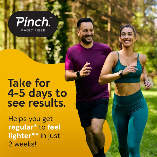 Pinch Magic Fiber 3-pack tub with lemon-ginger flavor for routines.