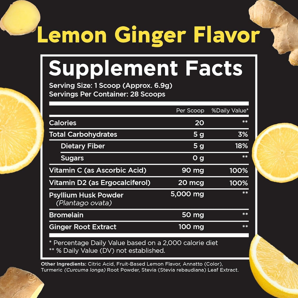 Prepared lemon-ginger drink using Pinch Magic Fiber with smooth texture.