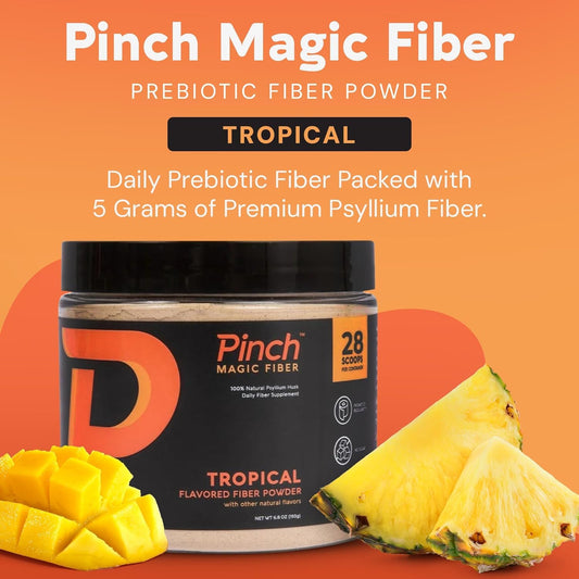 Pinch Magic Fiber Tropical 2-Pack pour into glass for easy daily use