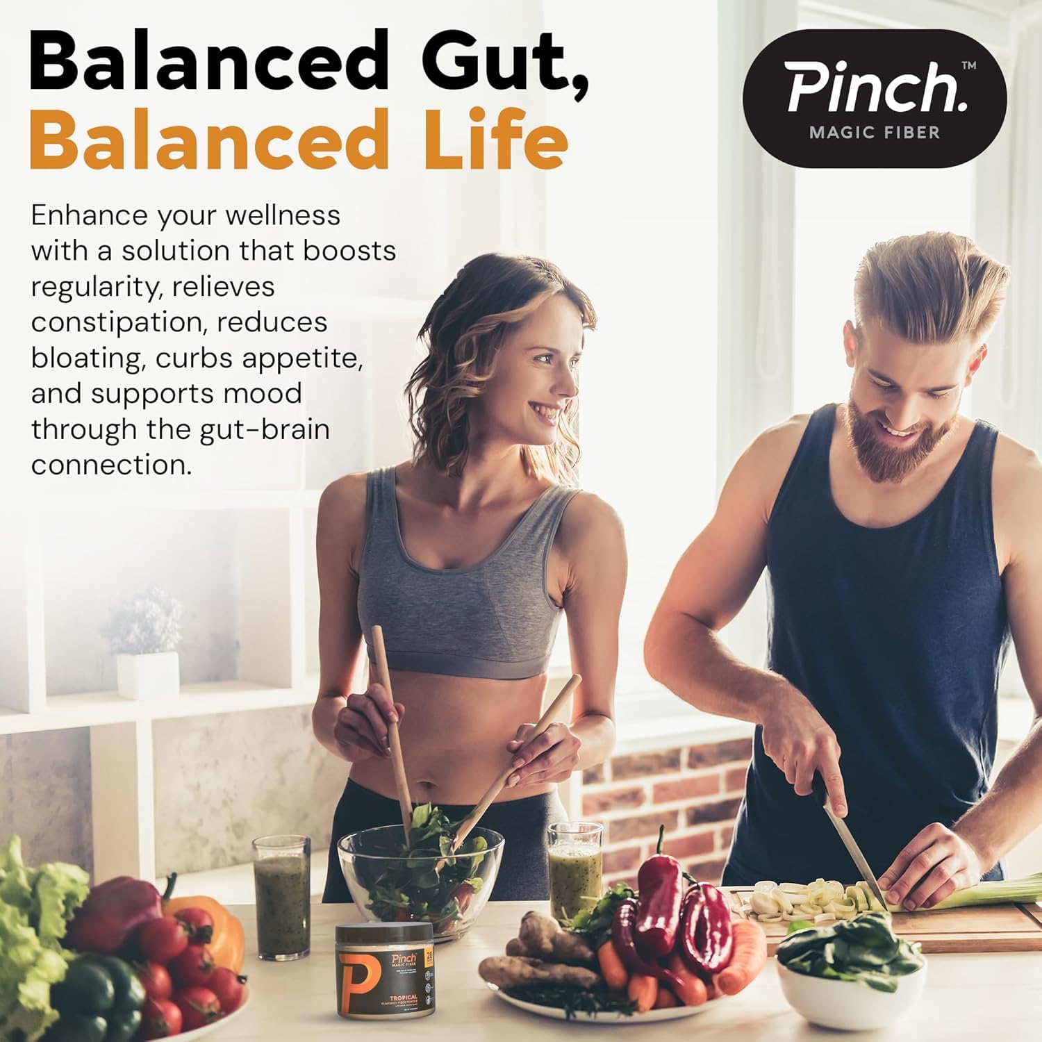 Pinch Magic Fiber Tropical 2-Pack vitamins C and D and bromelain