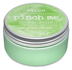 Pinch Me Therapy Dough Melon jar closeup highlights refreshing scent and squishy texture for mood support