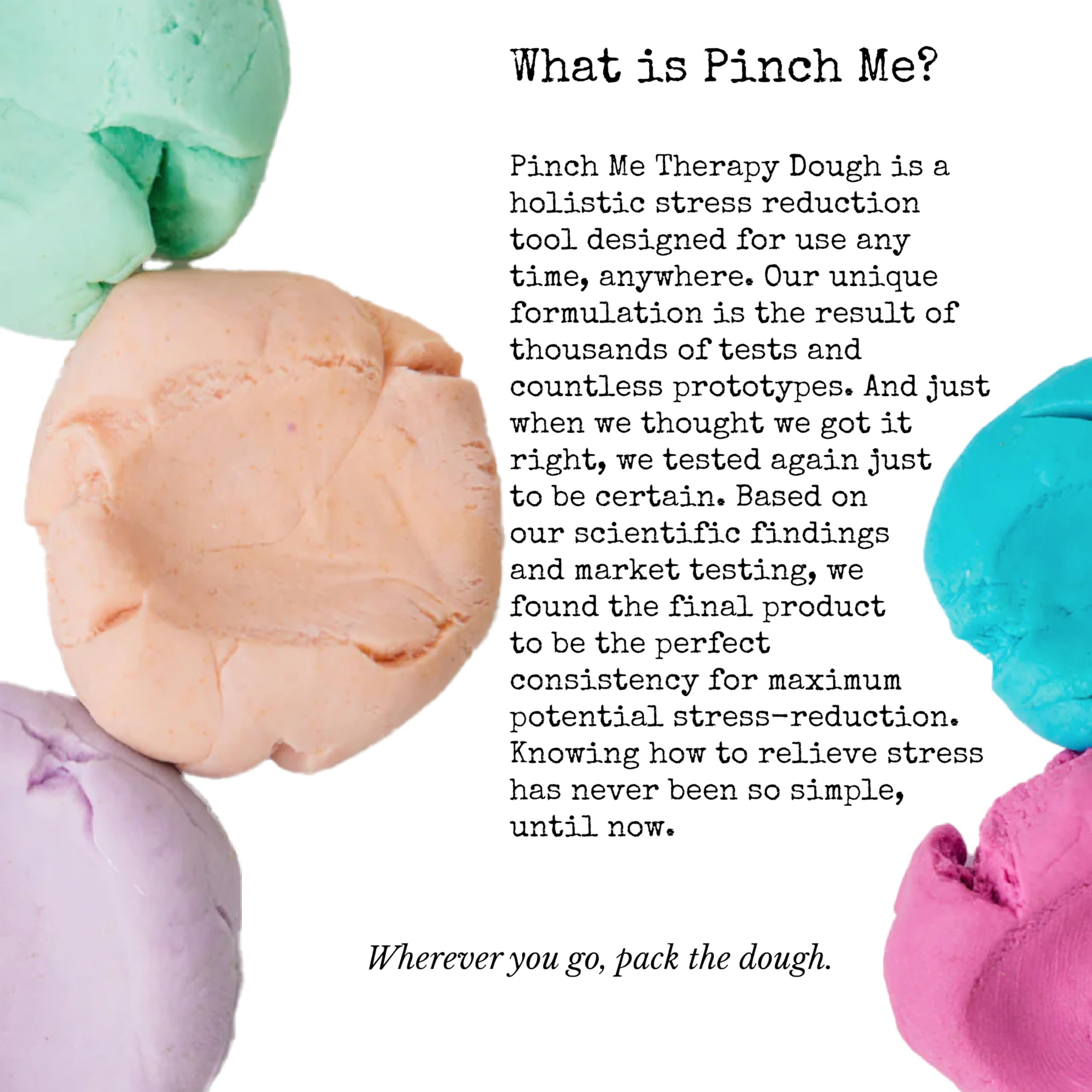 Pinch Me Therapy Dough texture close-up, pliable putty ideal for mindful relaxation.