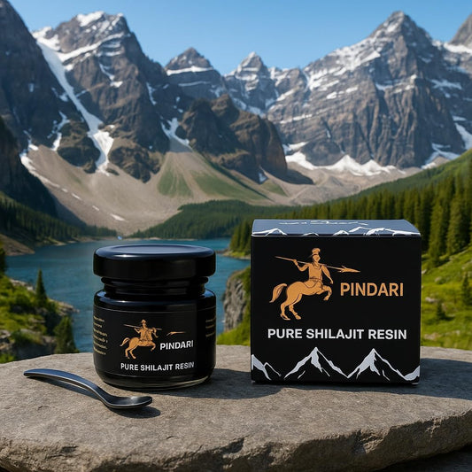Pindari Shilajit resin raw paste texture highlighting high purity.