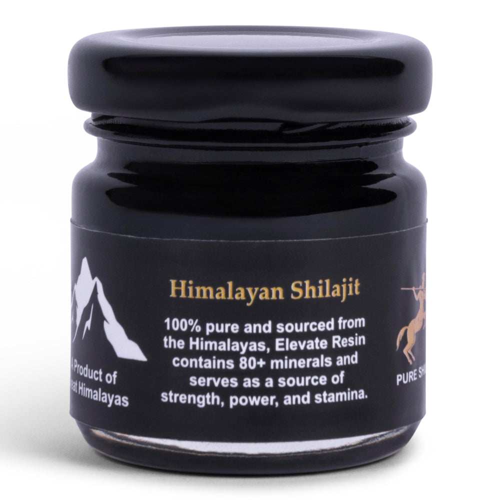 Pindari Shilajit resin jar closeup reveals rich color and consistency.