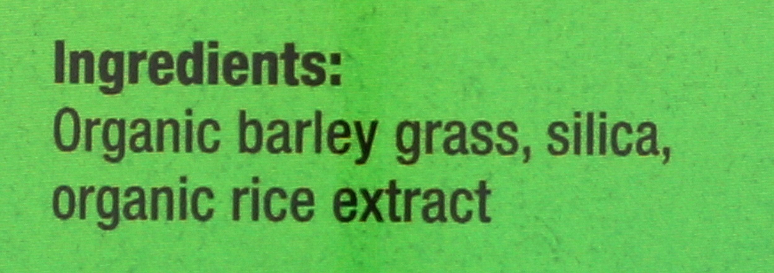 Pines Barley Grass bottle with water illustrating quick intake.