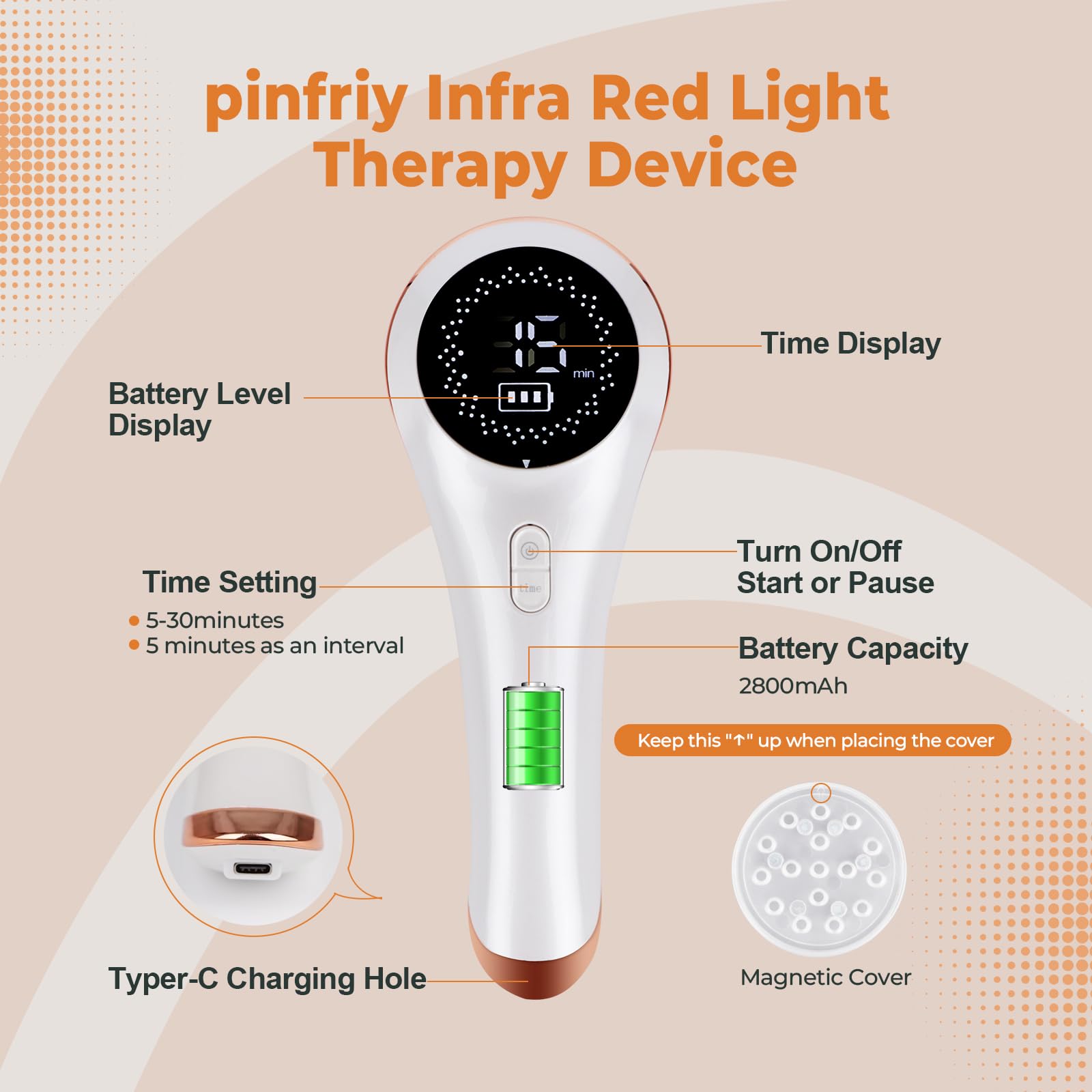 Pinfriy infrared wand used on shoulders for focused warmth and comfort.