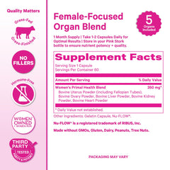 Woman taking Pink Stork capsules with a meal for daily energy.