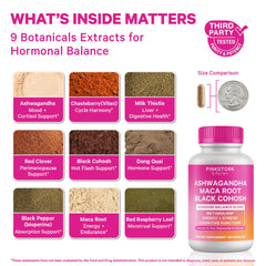 Pink Stork Black Cohosh bottle supports mood balance during hormonal changes