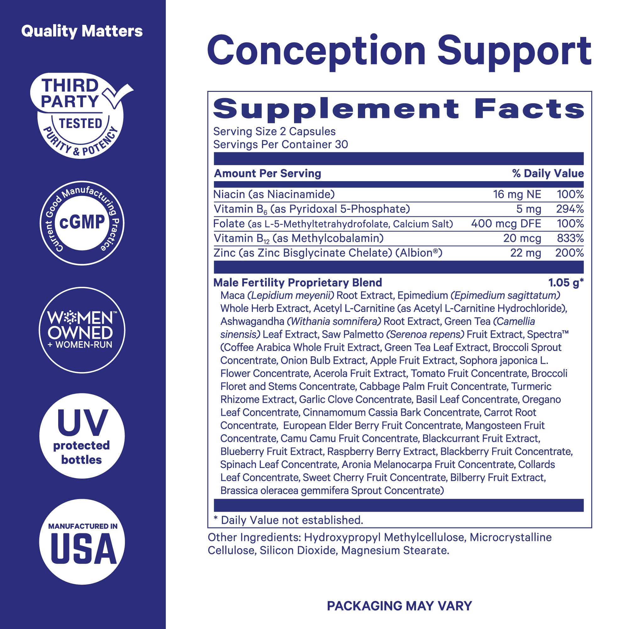Pink Stork BlueStork label highlights natural ingredients and allergen-free formula.