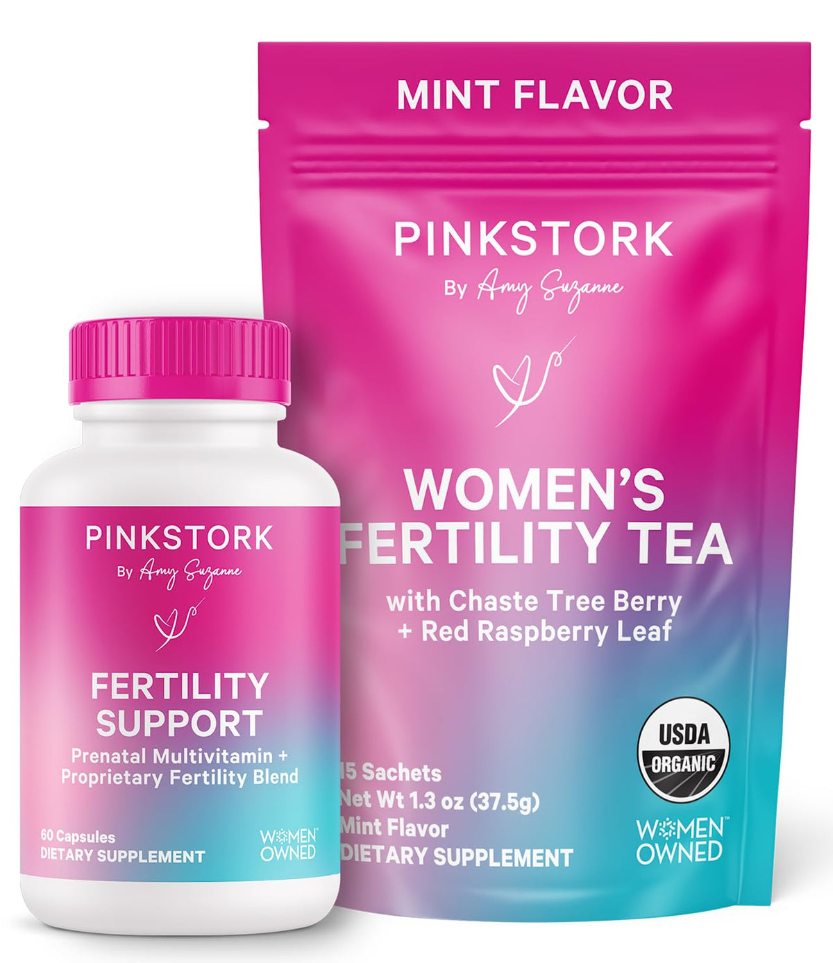 Pink Stork Fertility Bundle conception tea sachets for daily ritual.