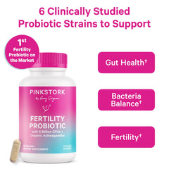 Pink Stork Fertility Probiotics capsules with ashwagandha for hormonal balance