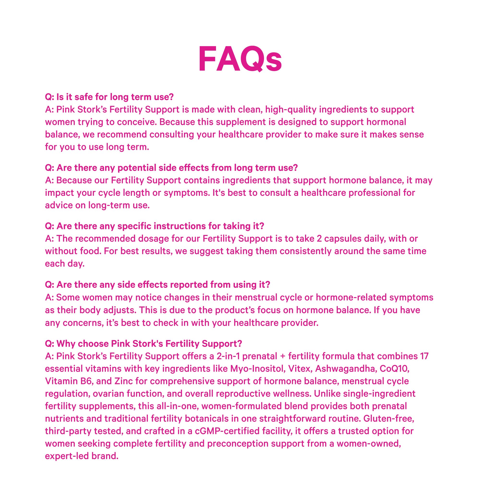 Pink Stork brand story emphasizing women-led care and transparency