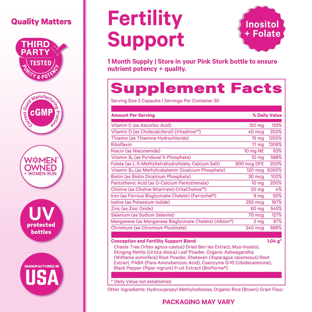 Pink Stork herbal blend with Vitex and Shatavari supporting balance