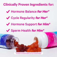 Pink Stork close-up of gummies emphasizes natural flavors and non-GMO ingredients