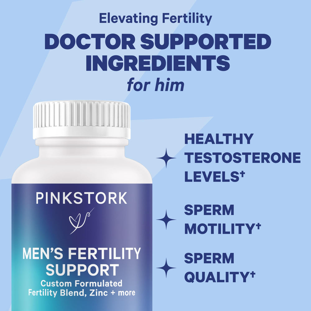 Pink Stork Folate vitamin bottle for daily essential folate intake