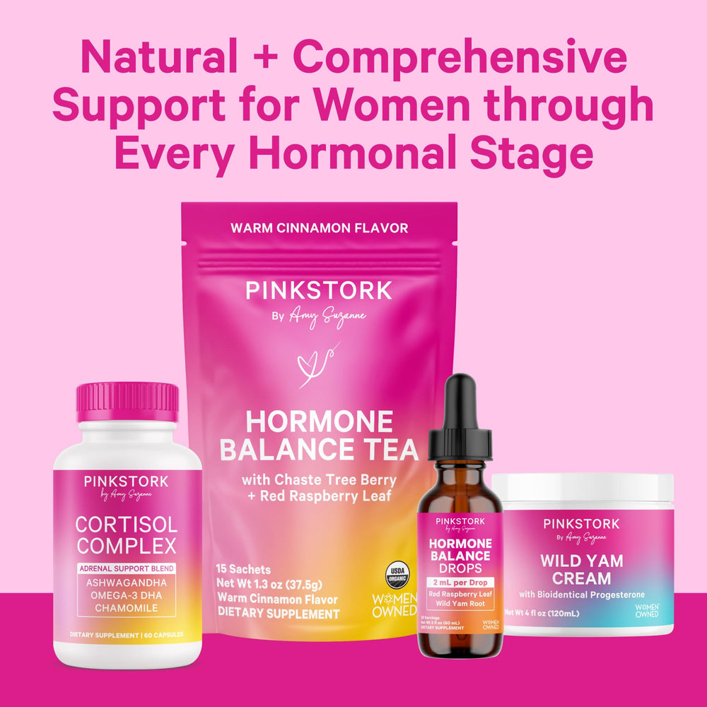 Pink Stork Hormone Balance Drops glass bottle conveys premium quality and protection